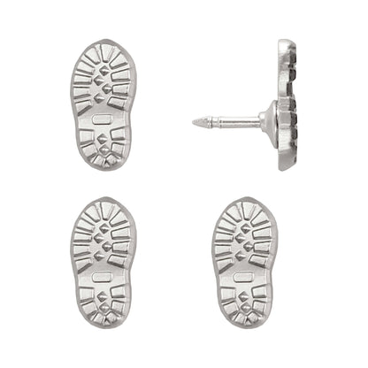 Silver Hiking Boot Print Push Pins - Set of 4