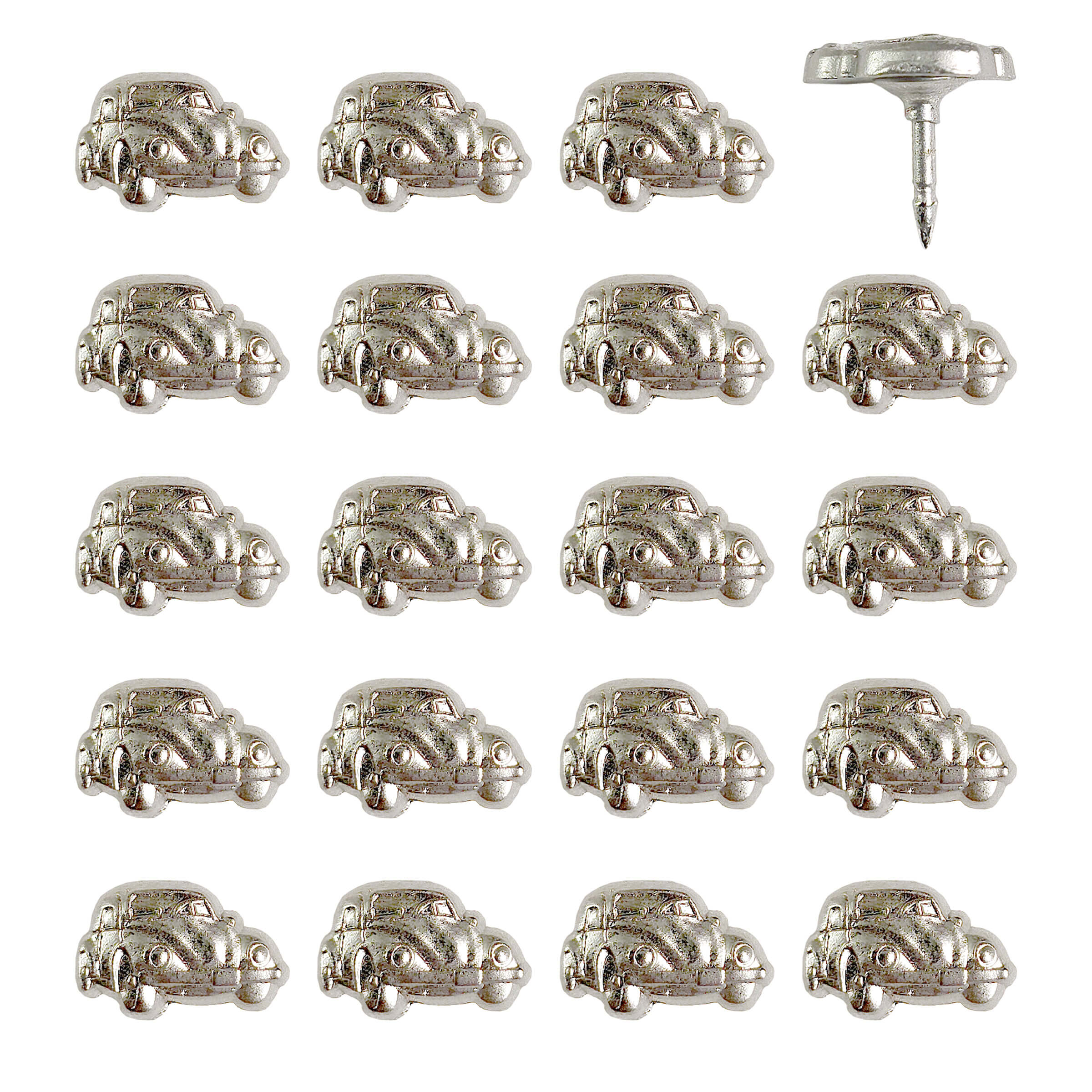 Silver VW Bug Map Pins - Set of 20