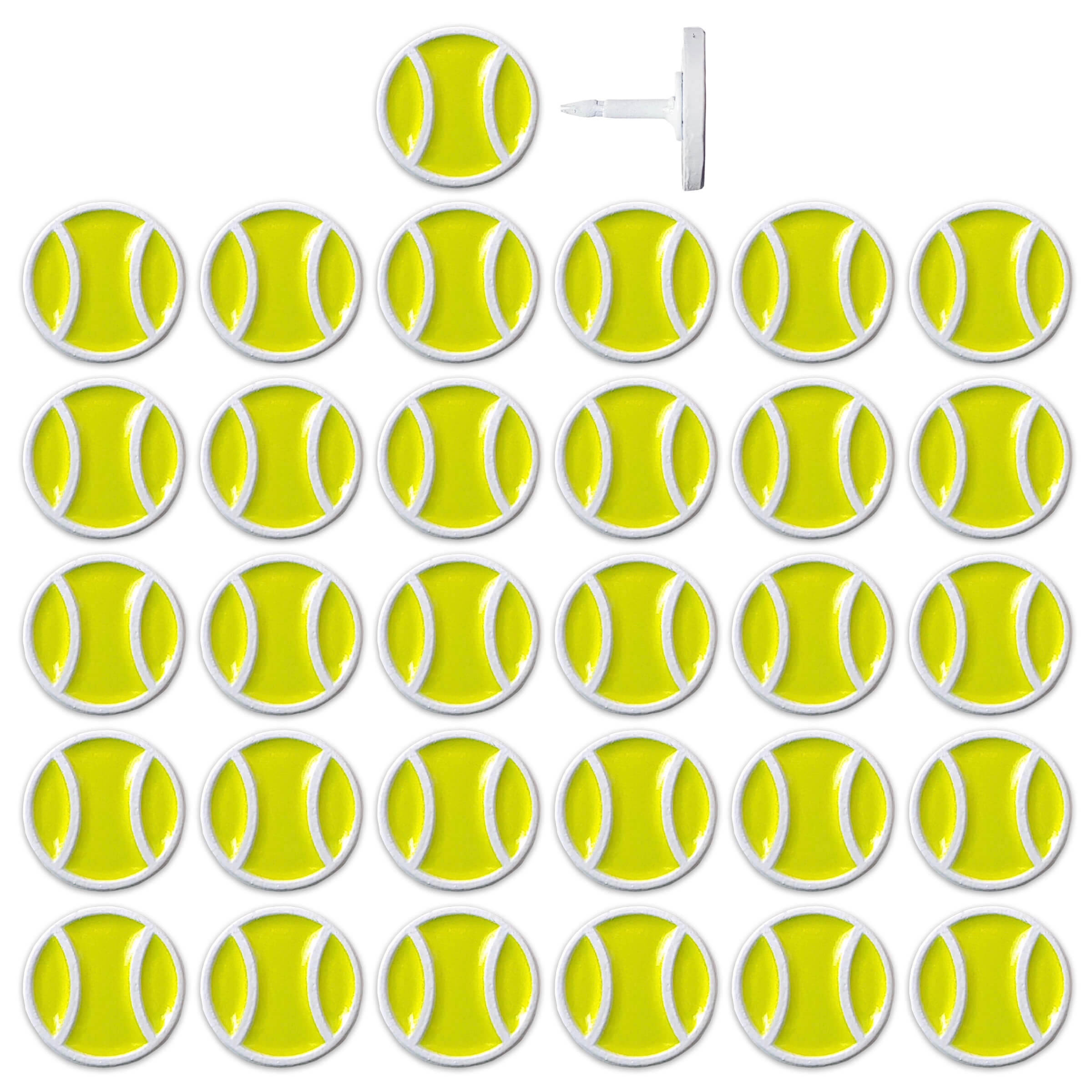 Tennis Ball Push Pins - Set of 10 or 32