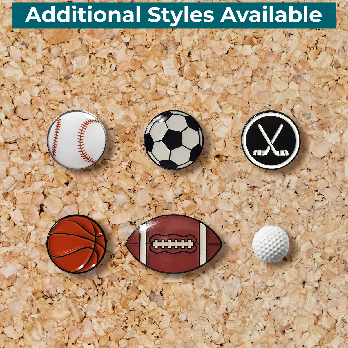 Multiple Styles of Sports Push Pins at Push Pin Travel Maps
