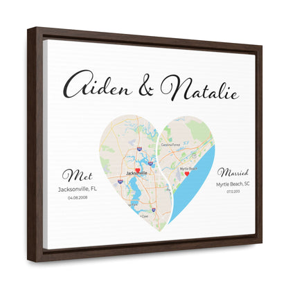 Custom Yin Yang Heart Map | Long Distance Relationship Gift | Option 4