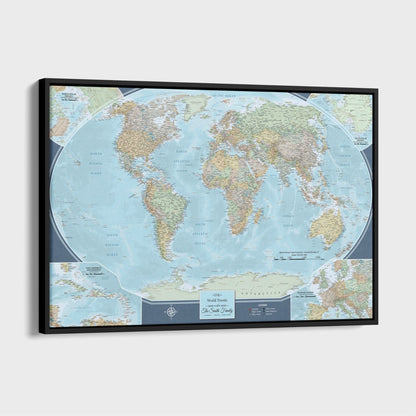 Canvas - Signature World Travel Map with pins