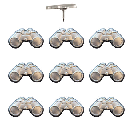 Binoculars Push Pins Silver Pack of 10