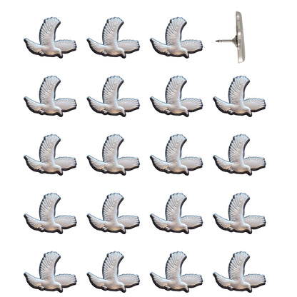 Bird Push Pins - Silver Pack of 20