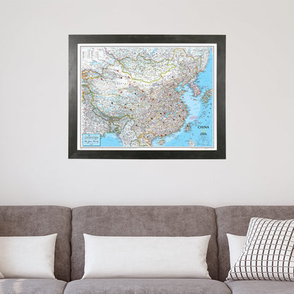 Canvas Classic China - Rustic Black Frame