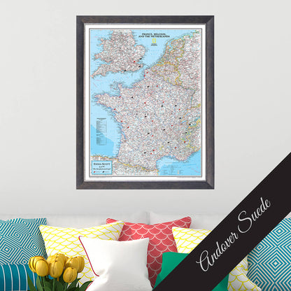 Canvas Classic France Belgium and The Netherlands - Andover Suede Premium Frame