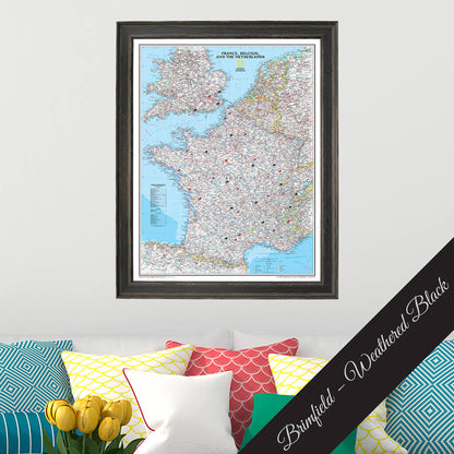 Canvas Classic France Belgium and The Netherlands - Brimfield Weathered Black Premium Frame