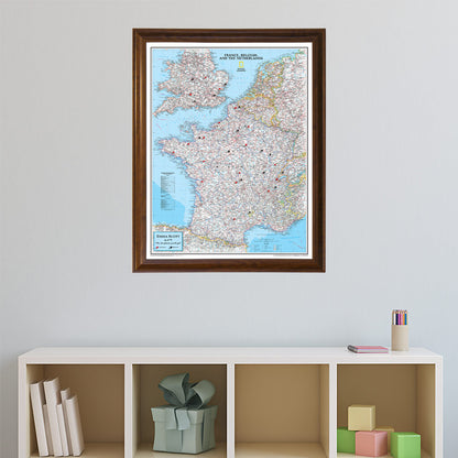Canvas Classic France Belgium and The Netherlands - Brown Frame