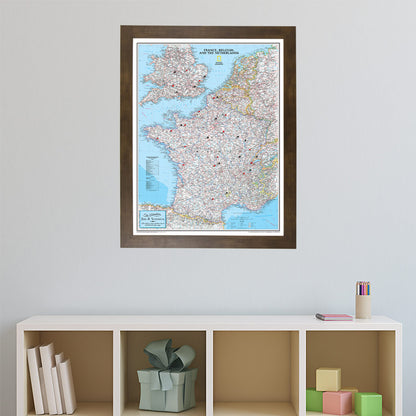 Canvas Classic France Belgium and The Netherlands - Rustic Brown Frame