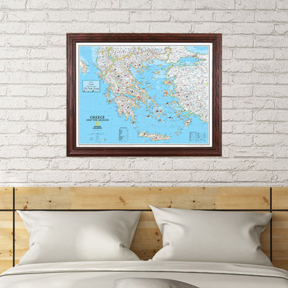 Canvas Classic Greece - Solid Wood Cherry Frame