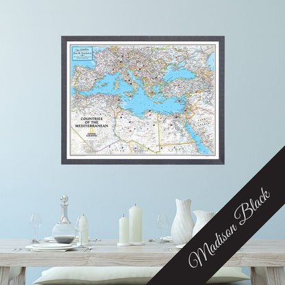 Canvas Classic Countries of the Mediterranean - Madison Black Premium Frame