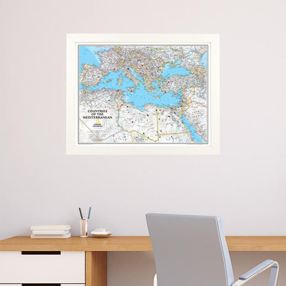 Canvas Classic Countries of the Mediterranean - Textured White Frame
