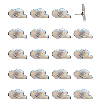 Cowboy Hat Push Pins Silver Pack of 20