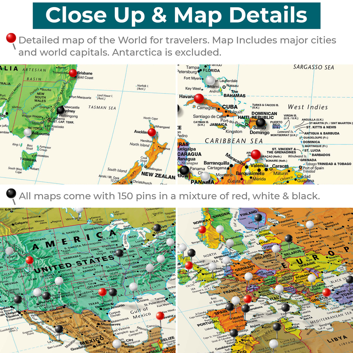 Close ups for Contemporary World Map