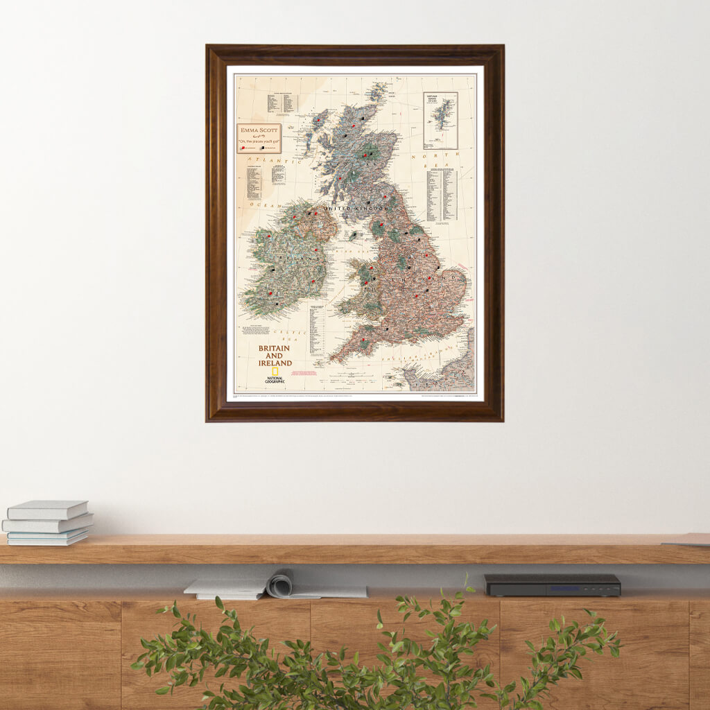 Canvas Executive Britain and Ireland - Brown Frame