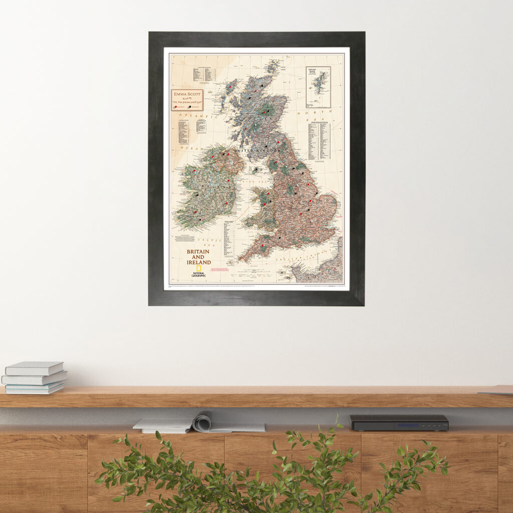 Canvas Executive Britain and Ireland - Rustic Black Frame