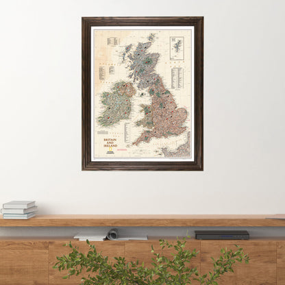 Canvas Executive Britain and Ireland - Solid Wood Brown Frame