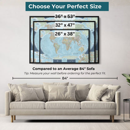 Canvas - Signature World Travel Map with pins