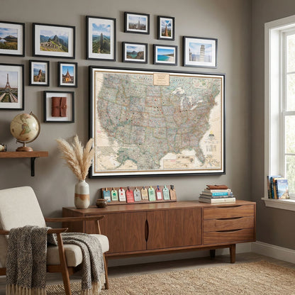 Canvas - Executive USA Travel Pin Map