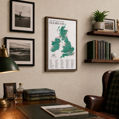 Canvas - The UK & Ireland Golf Courses Travel Map with Pins