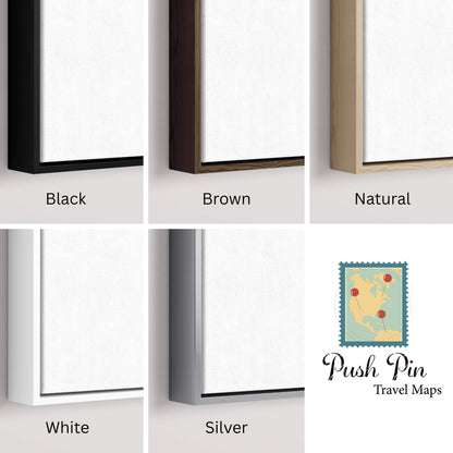 Canvas - Black Ice USA Travel Map with pins