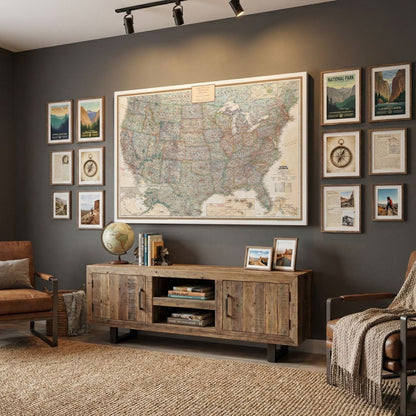 Gallery Wrapped - Executive USA Travel Map with pins