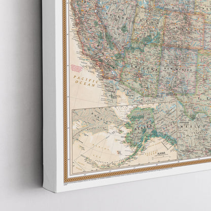Gallery Wrapped - Executive USA Travel Map with pins