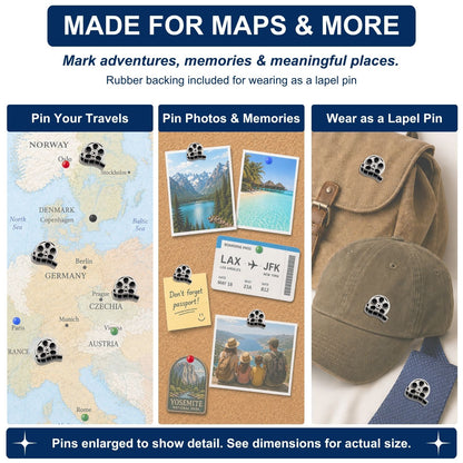 Movie Reel Push Pins - Film Enamel Map & Lapel Pins