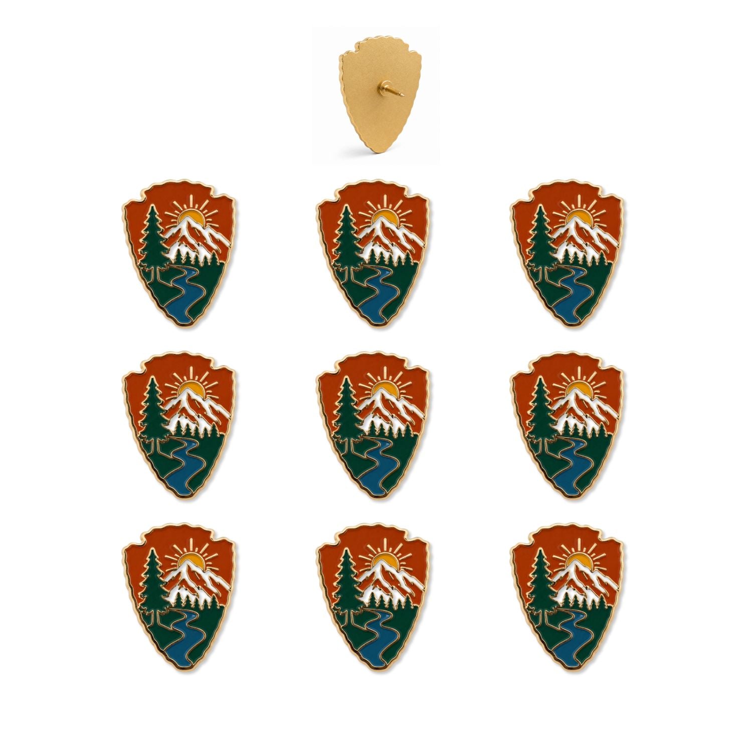 National Park Push Pins - Arrowhead Enamel Map & Lapel Pins