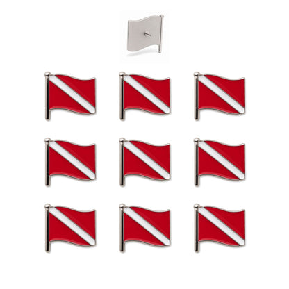 Scuba Diving Push Pins - Dive Flag Enamel Map & Lapel Pins