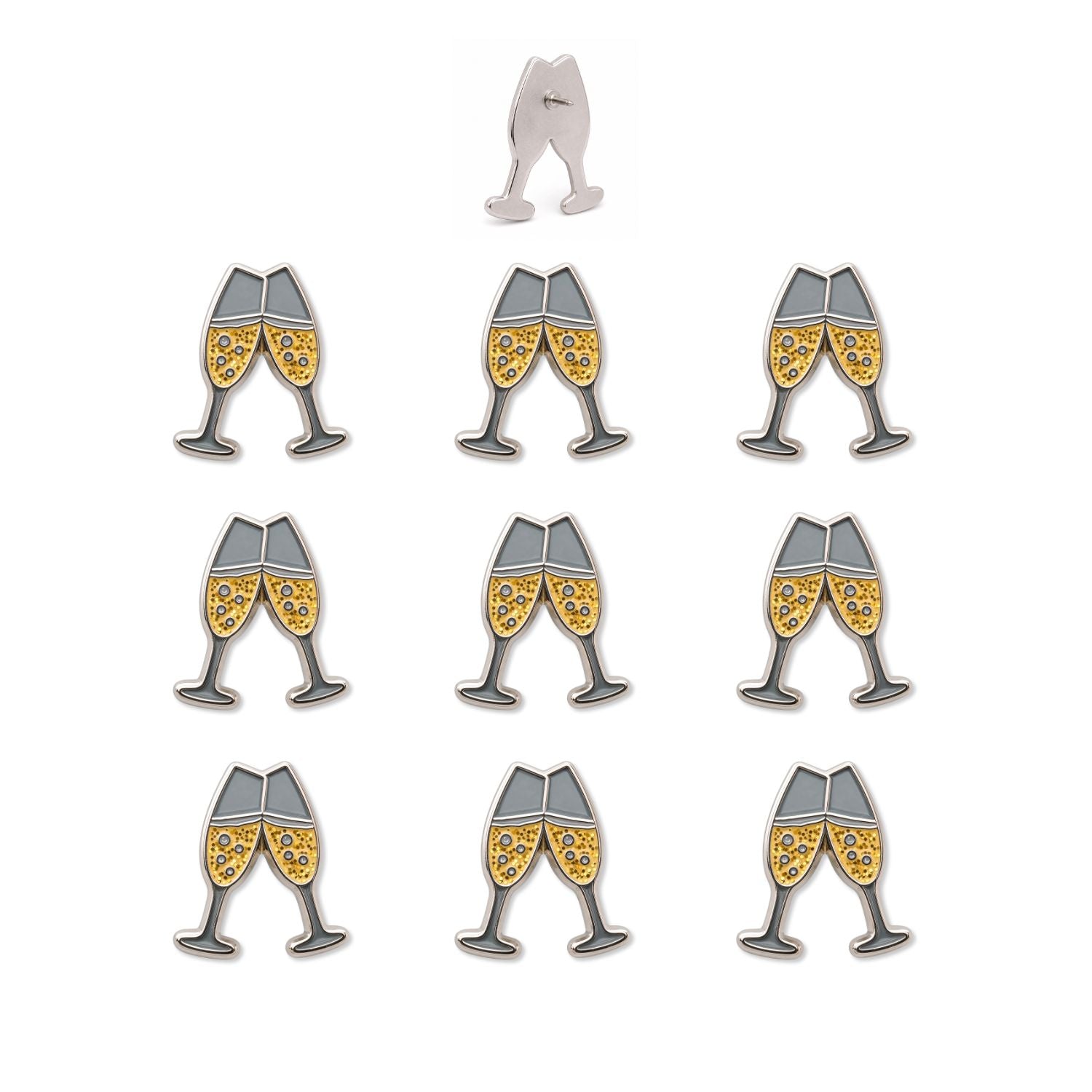 Champagne Push Pins - Celebration Enamel Map & Lapel Pins