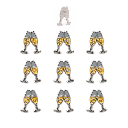 Champagne Push Pins - Celebration Enamel Map & Lapel Pins