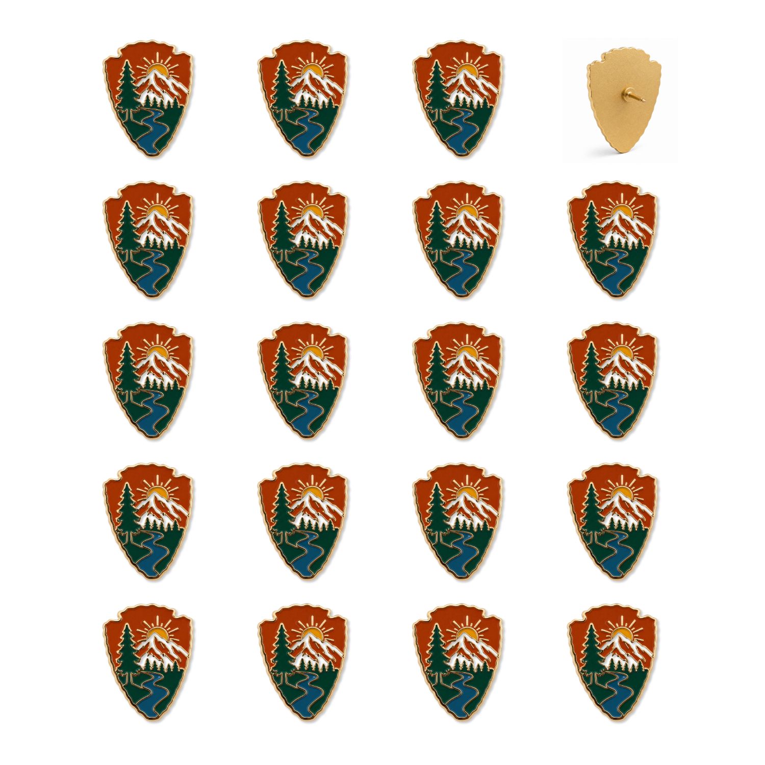 National Park Push Pins - Arrowhead Enamel Map & Lapel Pins