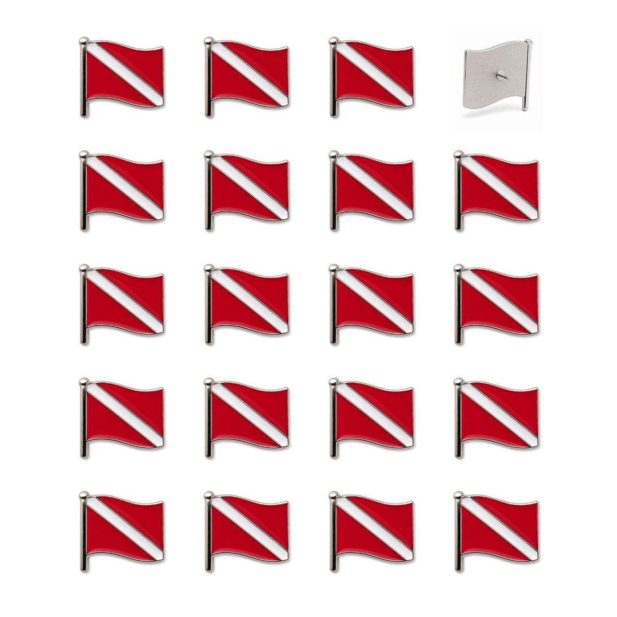 Scuba Diving Push Pins - Dive Flag Enamel Map & Lapel Pins