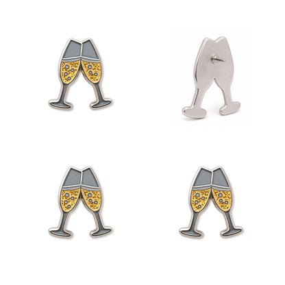 Champagne Push Pins - Celebration Enamel Map & Lapel Pins