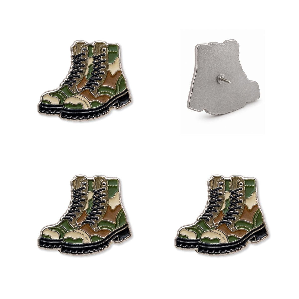 Military Push Pins - Camo Combat Boots Map & Lapel Pins