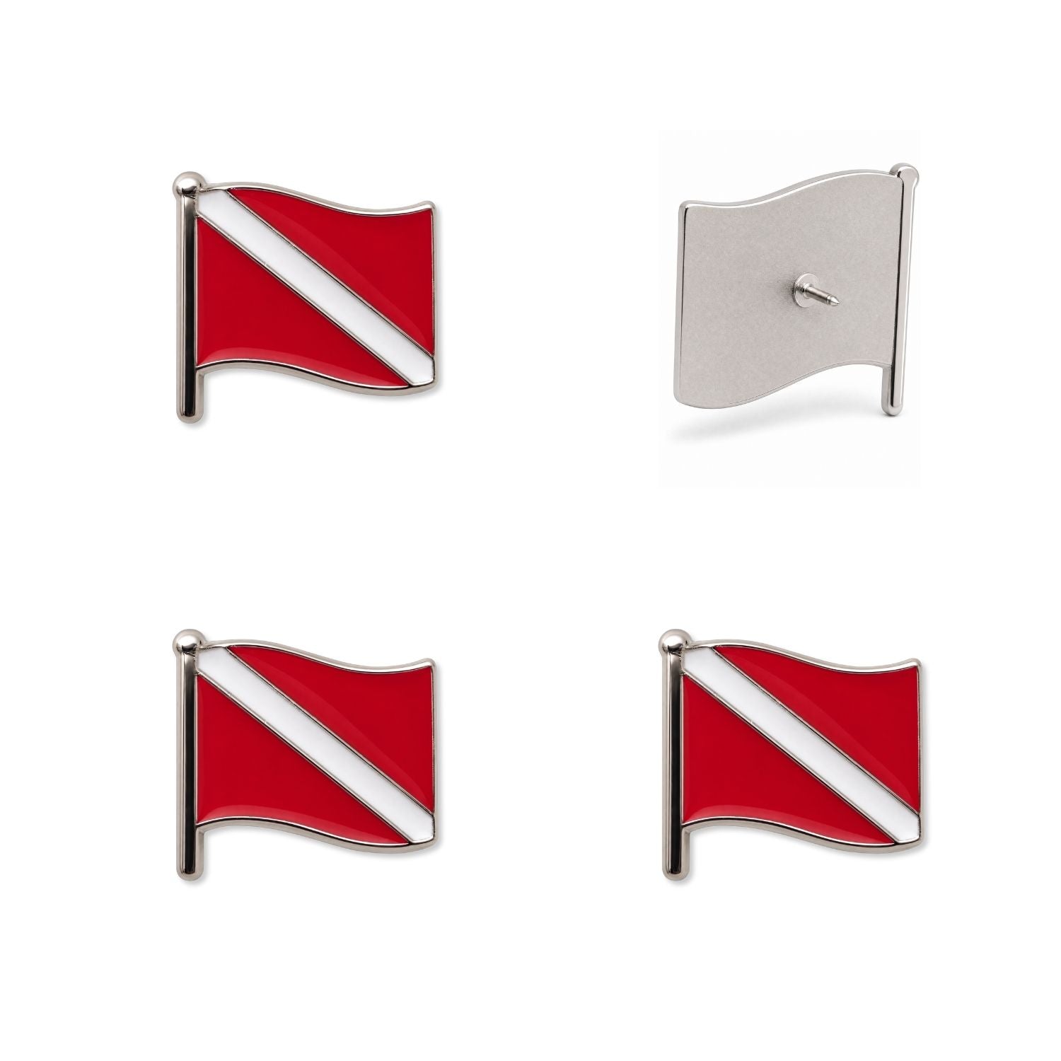 Scuba Diving Push Pins - Dive Flag Enamel Map & Lapel Pins