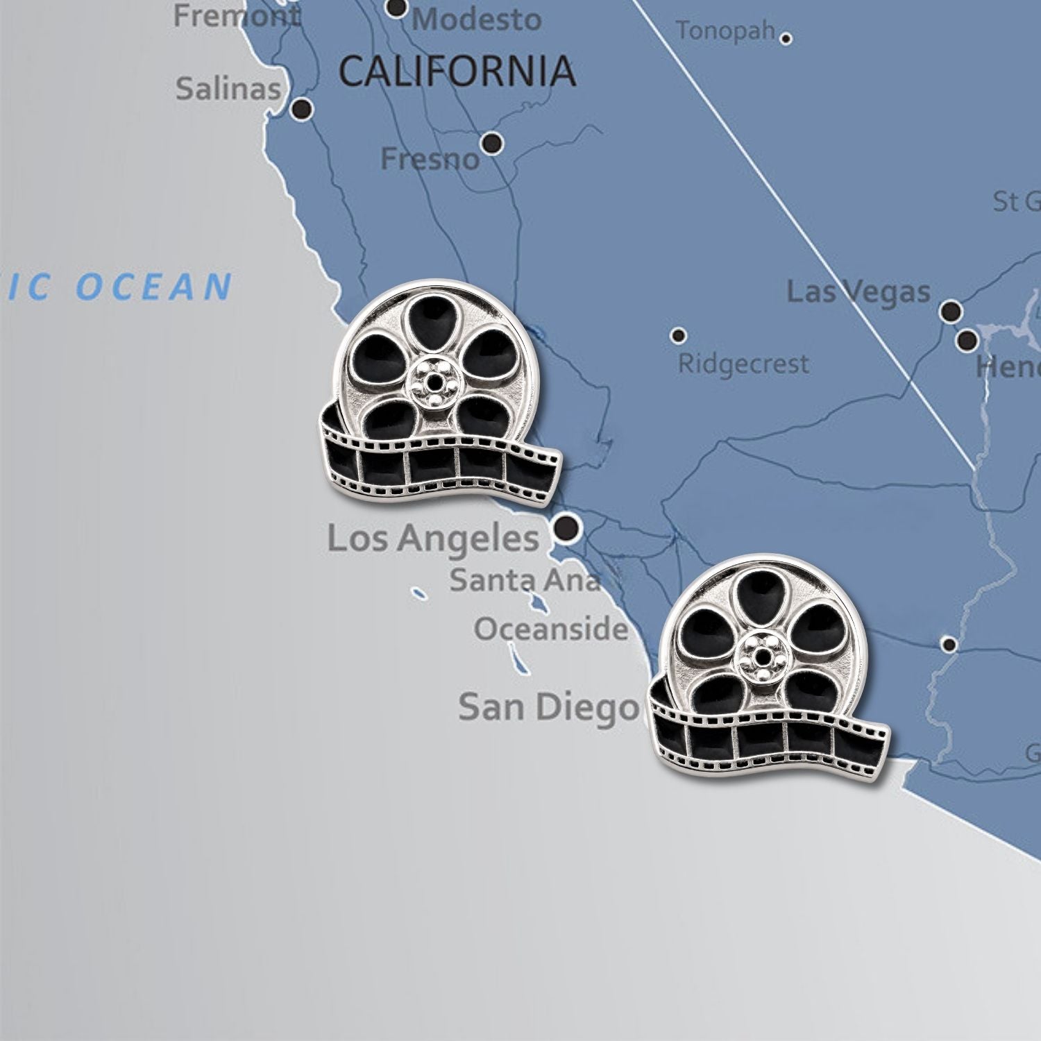 Movie Reel Push Pins - Film Enamel Map & Lapel Pins