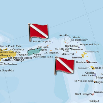 Scuba Diving Push Pins - Dive Flag Enamel Map & Lapel Pins