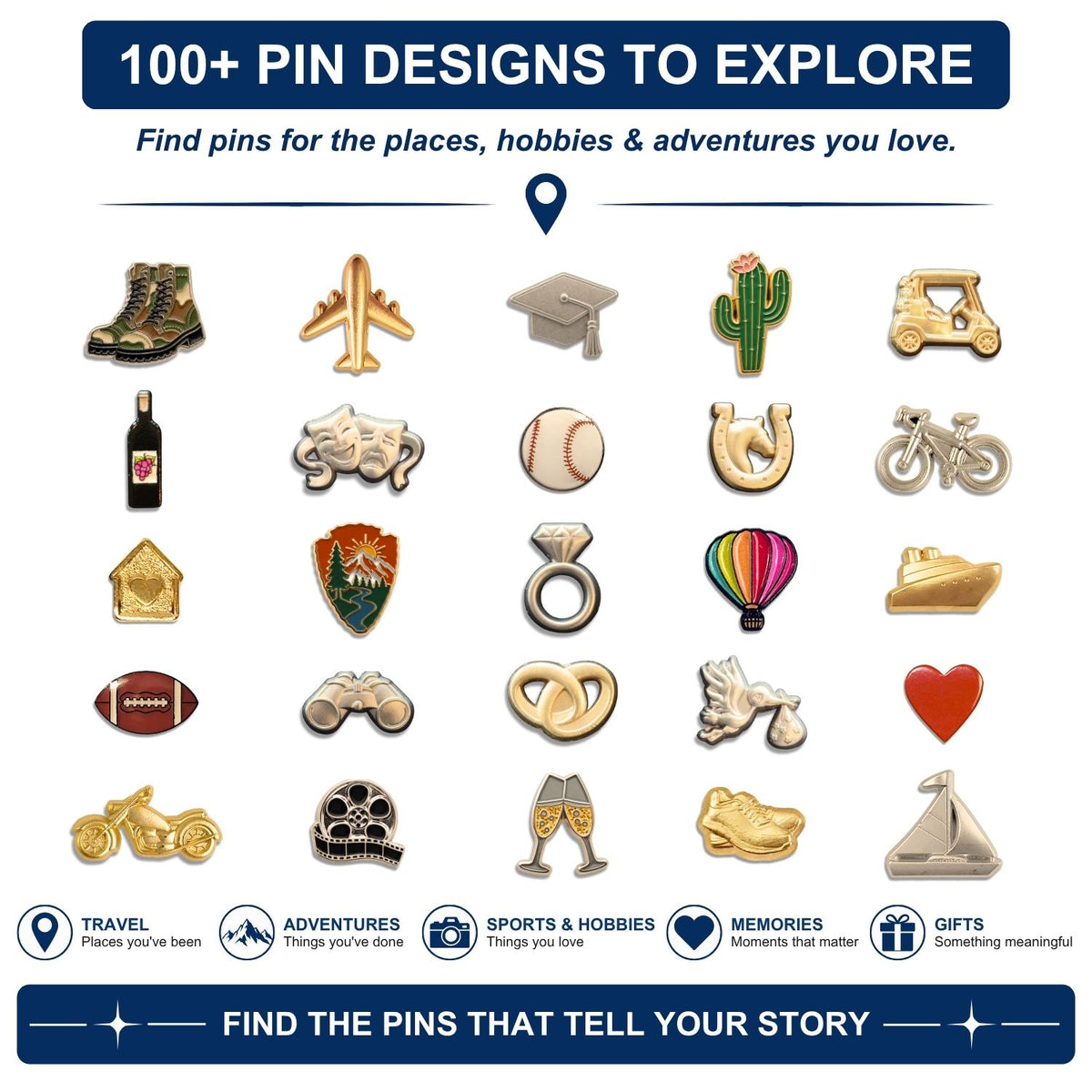 Cactus Push Pins - Desert Enamel Map & Lapel Pins
