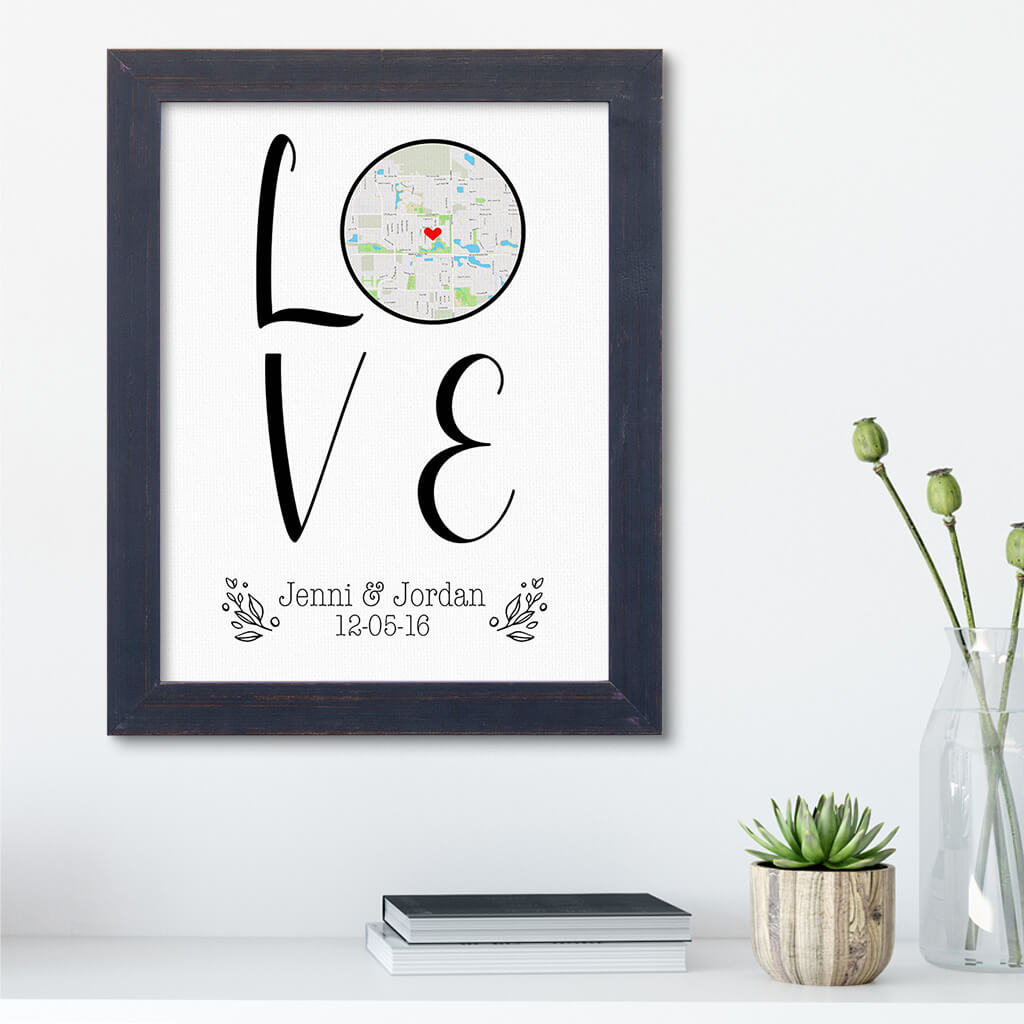 Custom Map Word Art - LOVE