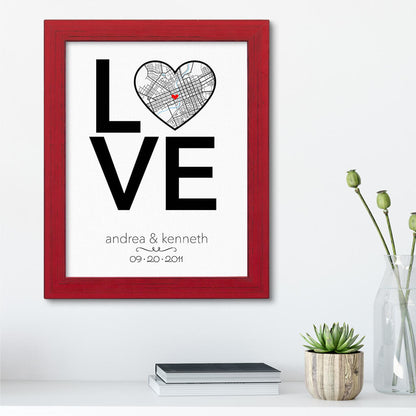 Custom Map Word Art - LOVE