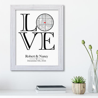 Custom Map Word Art - LOVE