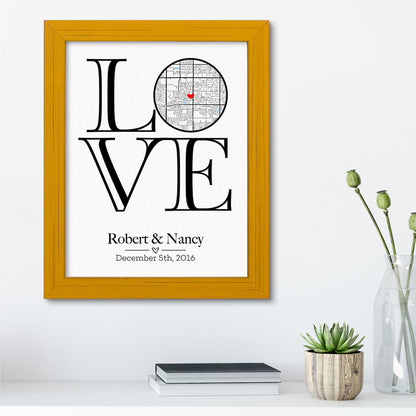 Custom Map Word Art - LOVE