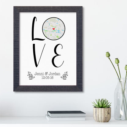 Custom Map Word Art - LOVE