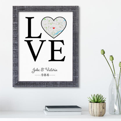 Custom Map Word Art - LOVE