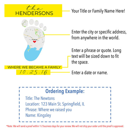 How To Order Your Baby Footprint Map Art