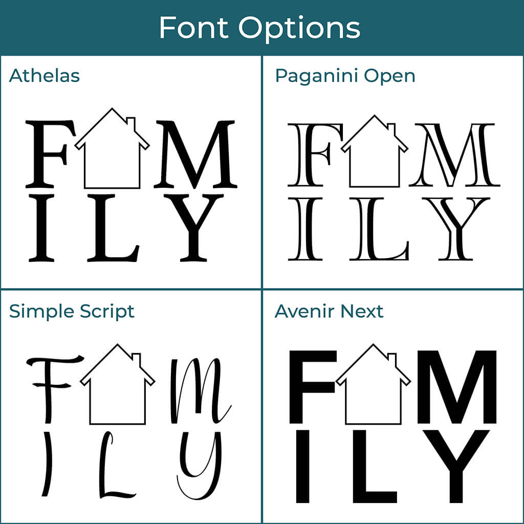 Font Options for Your Custom Map Word Art - Family Map Art