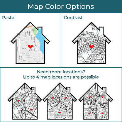 Choose Your Map Color - Up to 4 Locations 