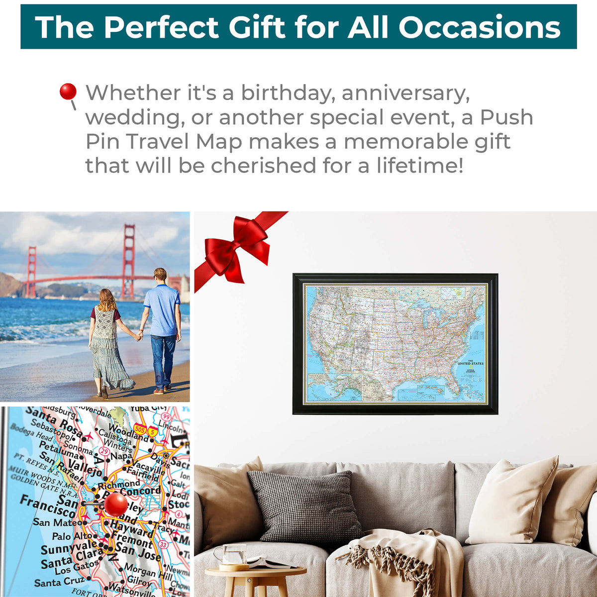 Classic USA Push Pin Travel Maps - The Perfect Gift